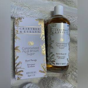 Brand new Crabtree & Evelyn shower gel + hand lotion Caramelized fig and brown